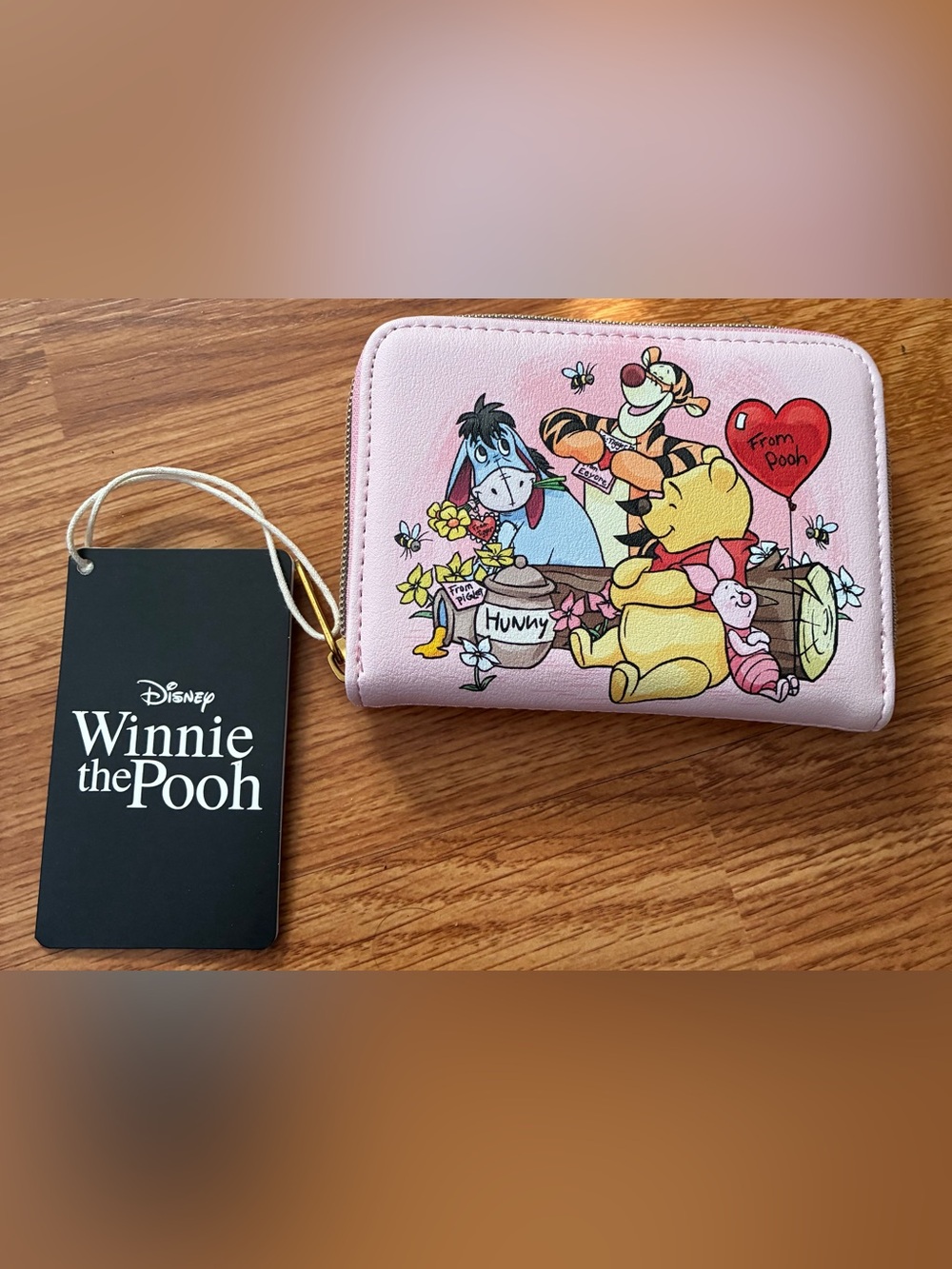 New Loungefly Disney Winnie The Pooh Valentine's Day Mini Zipper Wallet